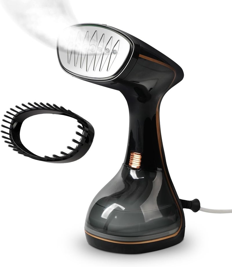 Hubdic HubiCare Handheld Garment Steamer for Clothes - 1500W TurboSteam, 3 Steam Levels, 320ml Big Capacity, Strong Penetrating Steam, 20s Fast Heat-up, Steam Iron Fabric Wrinkle Remover (Black) - Image 1